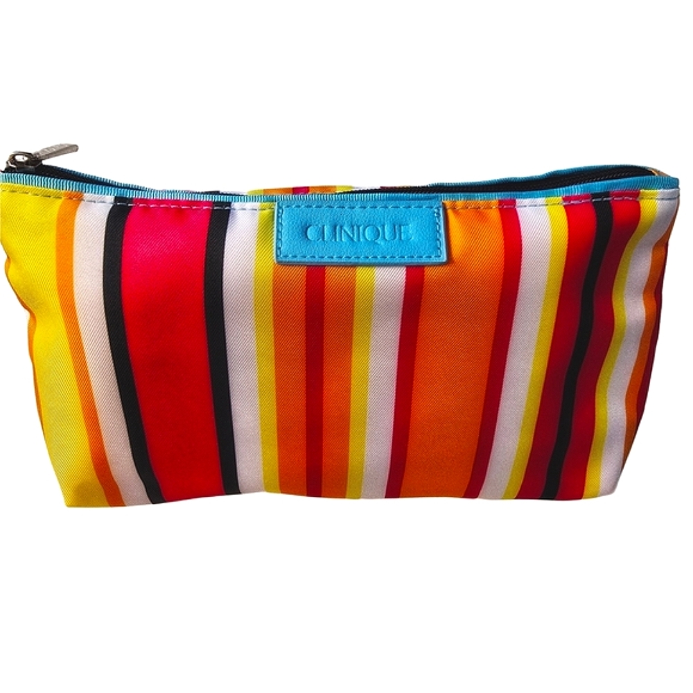 Clinique Multicolor Striped Cosmetic Pouch